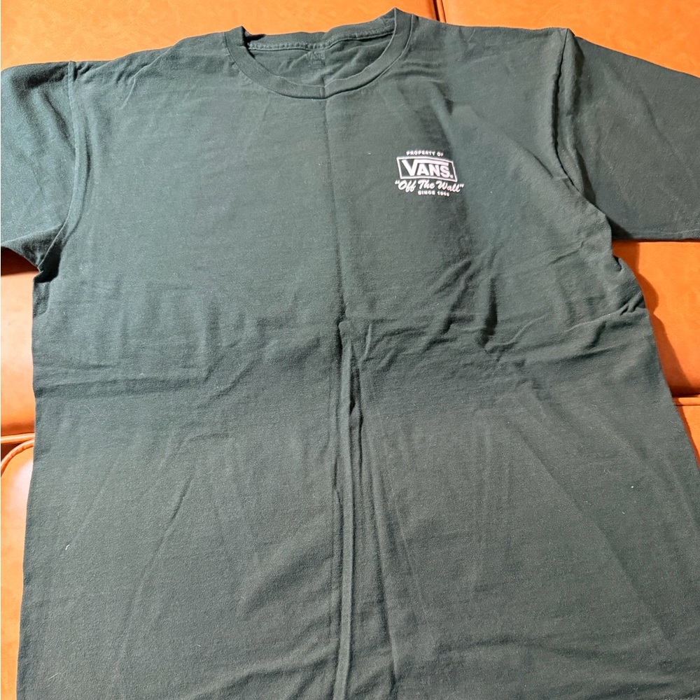 Vans Green Crewneck Tee with Logo on Chest and Back